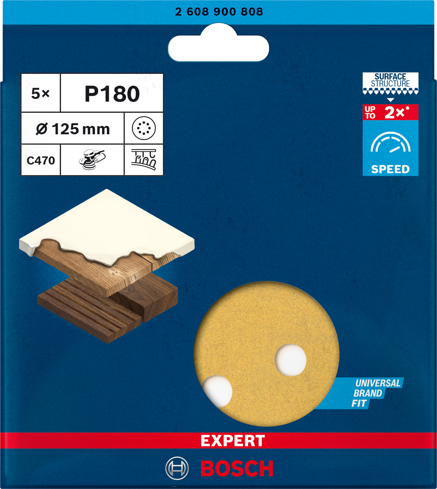 SLIPARK EXC 125MM K180 8H 5ST - Bosch