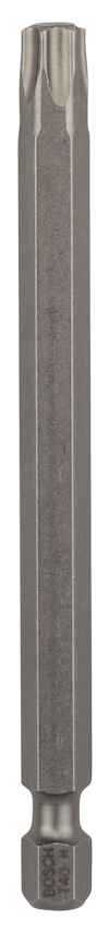 Lång, silvergrå bit med T40-stjärnformad spets och mönstrad yta.