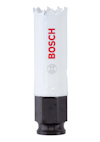 Cylindrisk hålsåg i vitt med svarta detaljer, märkt med "BOSCH" i röd text.