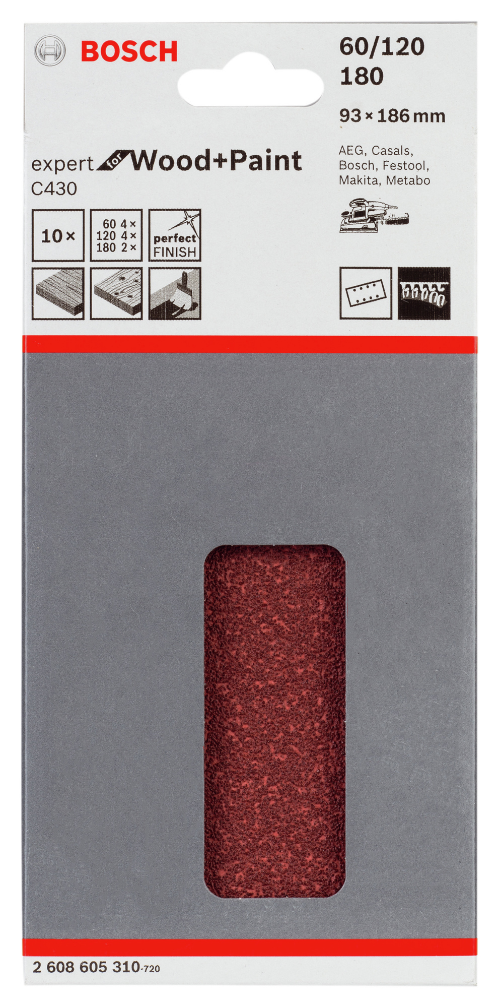 SLIPPAPPER BOSCH C430 EXPERT FOR WOOD AND PAINT EXCENTERSLIP - Bosch