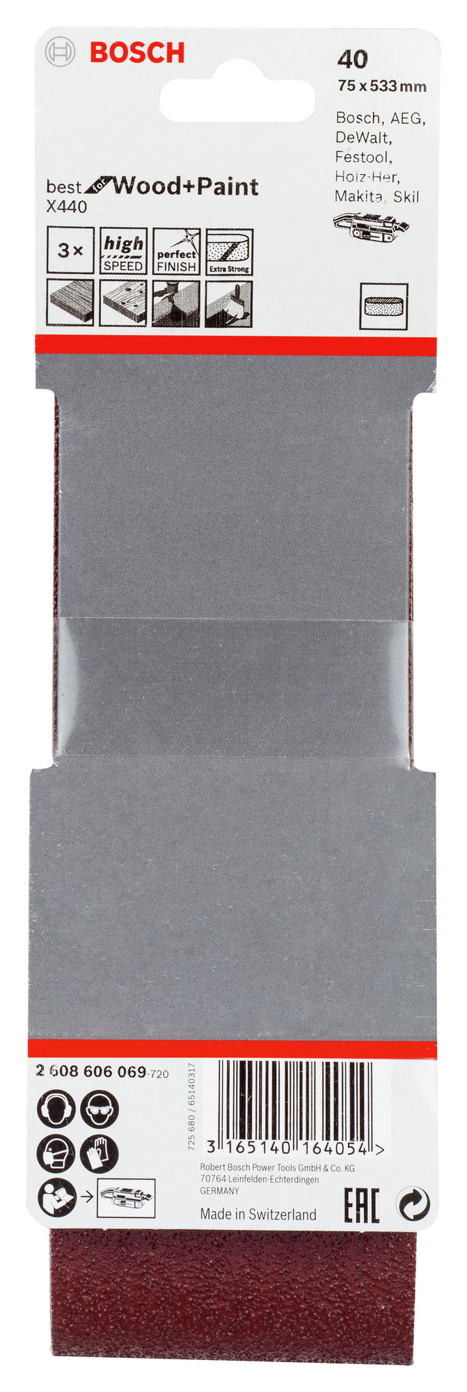 SLIPBAND 75X533MM BFW K40 3ST  - Bosch