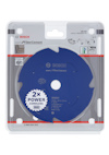 Blå fibersågklinga i förpackning, Bosch Expert, Ø160 mm, "2x Power Cordless" märkning.