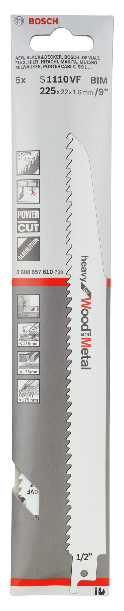 TIGERSÅGBLAD S1110VF 5ST HEAVYW/M - Bosch