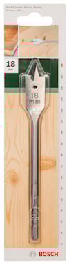 Förpackad borr med text "18 mm" och Bosch-logotyp.