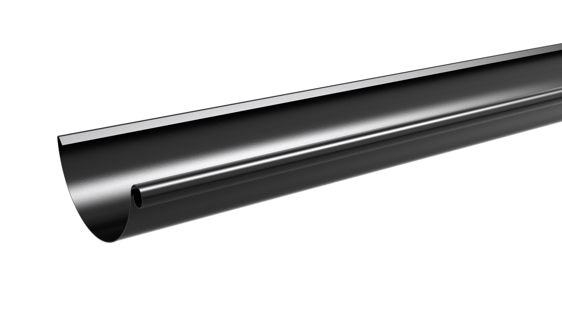 HÄNGRÄNNA 125 PL01 SVART 6M - Plannja