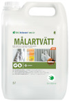 Vit dunk märkta "BIOkleen eco MÅLARTVÄTT", innehållandes 5 liter rengöringsmedel.