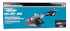 Förpackning till Makita 40V sladdlös vinkelslip, modellnummer GA023GZ, med produktbild och specifikationer på olika språk.