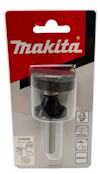 Förpackning med ett Makita frässtål, där verktyget är synligt genom plasten. Makita-logotyp i rött upptill.