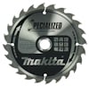 Rund sågklinga i metall med texten "Specialized for Cordless Saws" och "Makita". Tryckt grafik och symboler synliga.
