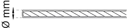 Diagram av en cylinder med streckad linje och markering för diameter i millimeter.