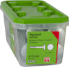 Plastförpackning med grönt lock innehållande vagnsbultar, ISO 8677, M 12x150, 10 st, varumärke ESSVE.