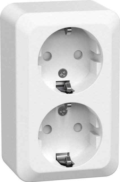 VÄGGUTTAG 2-V UTP JORD VIT 16ACONNECT 2 HOME