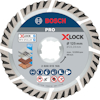 Cirkelformat sågblad från Bosch med texten "X-LOCK", "Ø125 mm", och andra tekniska specifikationer tryckta.