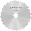 Cirkelsågblad med texten "BOSCH PRO Wood", specifikationer och märkningen "Made in China".