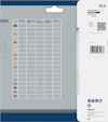 Förpackning av Bosch Expert borrsats med ikonöversikt över materialkompatibilitet och QR-kod.